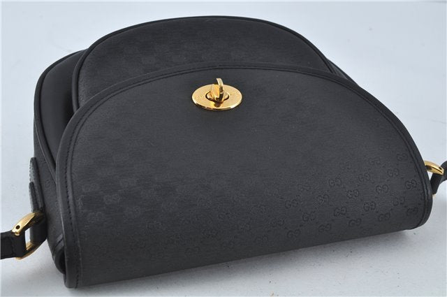 Authentic GUCCI Micro GG PVC Leather Shoulder Cross Body Bag Black Junk 3819C