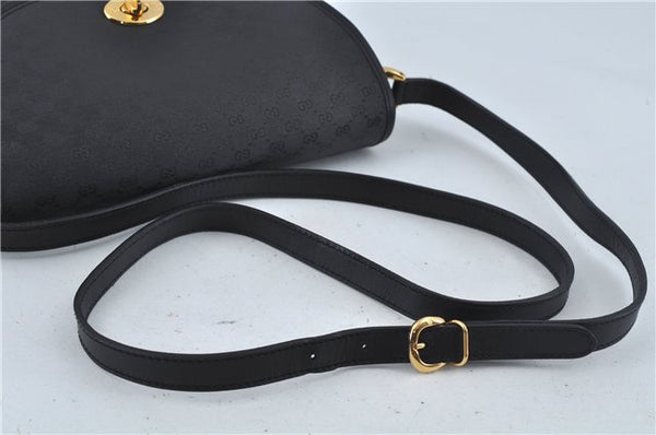 Authentic GUCCI Micro GG PVC Leather Shoulder Cross Body Bag Black Junk 3819C
