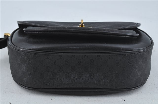 Authentic GUCCI Micro GG PVC Leather Shoulder Cross Body Bag Black Junk 3819C