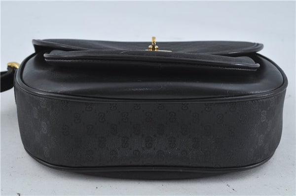 Authentic GUCCI Micro GG PVC Leather Shoulder Cross Body Bag Black Junk 3819C