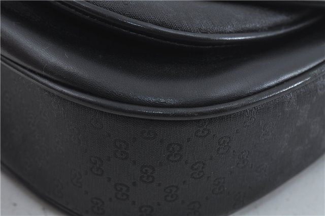 Authentic GUCCI Micro GG PVC Leather Shoulder Cross Body Bag Black Junk 3819C
