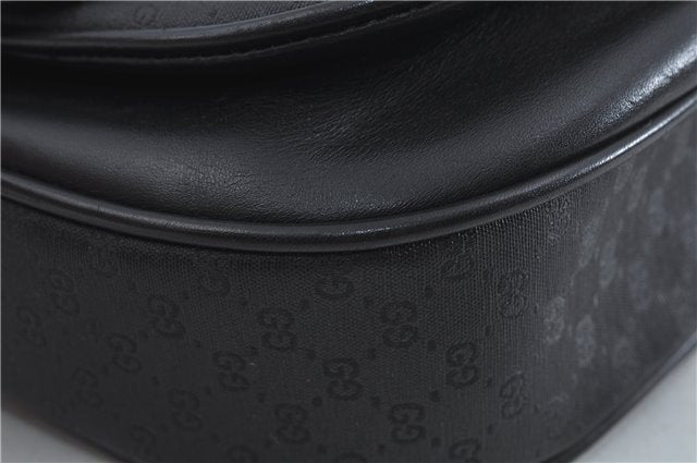 Authentic GUCCI Micro GG PVC Leather Shoulder Cross Body Bag Black Junk 3819C
