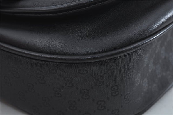 Authentic GUCCI Micro GG PVC Leather Shoulder Cross Body Bag Black Junk 3819C