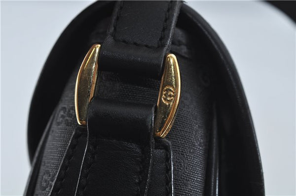 Authentic GUCCI Micro GG PVC Leather Shoulder Cross Body Bag Black Junk 3819C