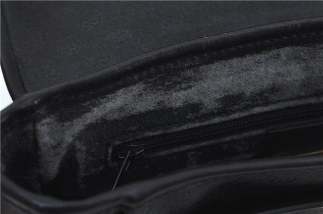 Authentic GUCCI Micro GG PVC Leather Shoulder Cross Body Bag Black Junk 3819C