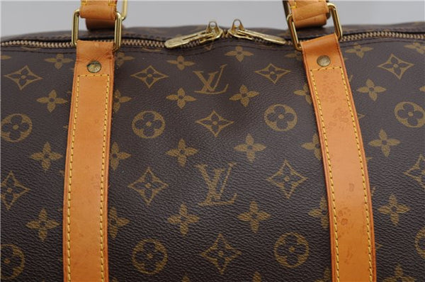 Authentic Louis Vuitton Monogram Keepall Bandouliere 60 M41412 Boston Bag 3830F