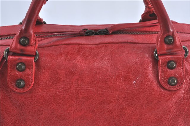 Auth BALENCIAGA Classic Twiggy 2Way Shoulder Hand Bag Leather 128523 Red 3835C