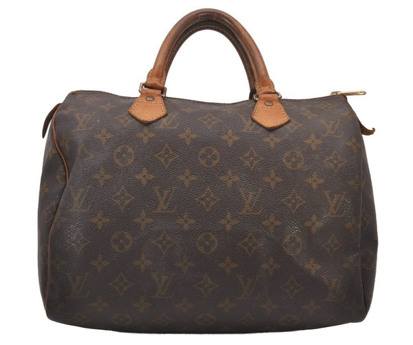 Authentic Louis Vuitton Monogram Speedy 30 Hand Boston Bag M41526 LV 3835I