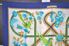 Authentic HERMES Carre 90 Scarf "Caraibes" Silk Blue 3838I