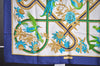 Authentic HERMES Carre 90 Scarf "Caraibes" Silk Blue 3838I