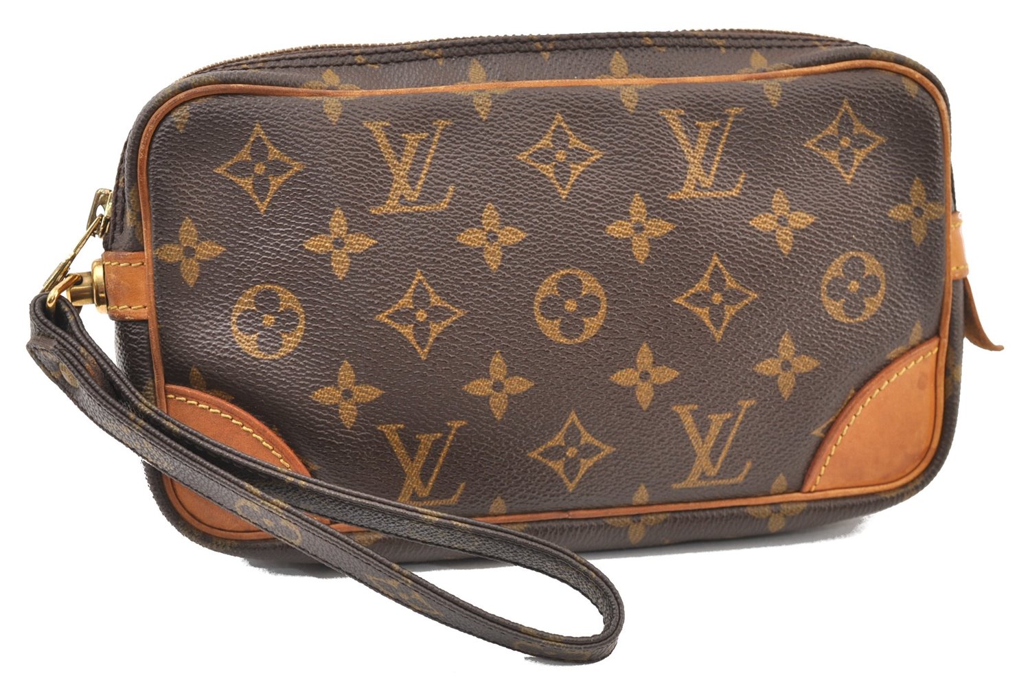 Authentic Louis Vuitton Monogram Marly Dragonne PM M51827 Clutch Hand Bag 3841F