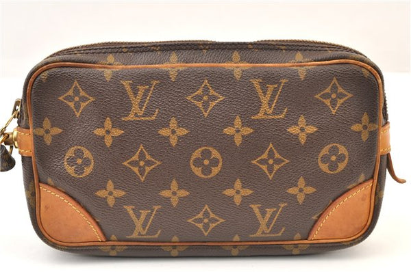 Authentic Louis Vuitton Monogram Marly Dragonne PM M51827 Clutch Hand Bag 3841F