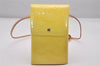 Authentic Louis Vuitton Vernis Walker Shoulder Cross Wallet M91072 Yellow 3842I