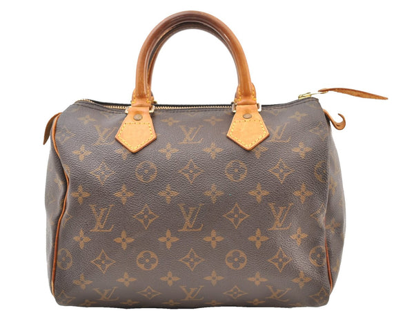 Authentic Louis Vuitton Monogram Speedy 25 Boston Hand Bag M41528 LV 3844F