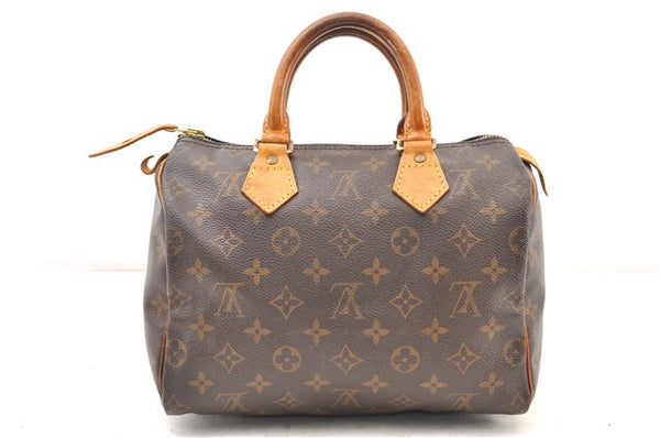 Authentic Louis Vuitton Monogram Speedy 25 Boston Hand Bag M41528 LV 3844F