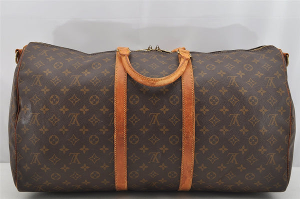 Authentic Louis Vuitton Monogram Keepall Bandouliere 55 M41414 Boston Bag 3845I
