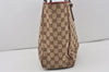 Authentic GUCCI Vintage Shoulder Tote Bag GG Canvas Leather 113017 Brown 3846I