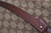 Authentic GUCCI Vintage Shoulder Tote Bag GG Canvas Leather 113017 Brown 3846I