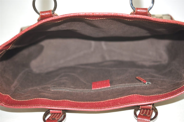 Authentic GUCCI Vintage Shoulder Tote Bag GG Canvas Leather 113017 Brown 3846I