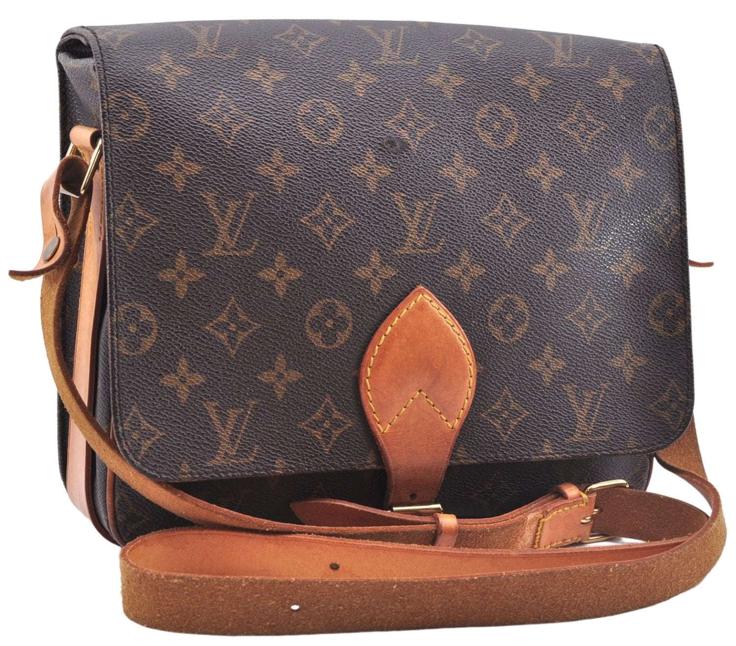 Authentic Louis Vuitton Monogram Cartouchiere GM M51252 Shoulder Cross Bag 3848E