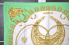 Authentic HERMES Carre 90 Scarf "LES CAVALIERS D'OR" Silk Green 3848I