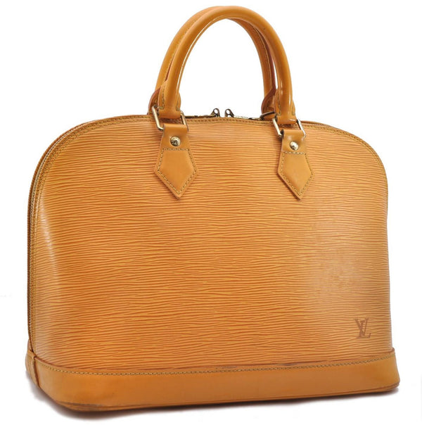 Authentic Louis Vuitton Epi Alma PM Hand Bag Yellow M52149 LV 3850D