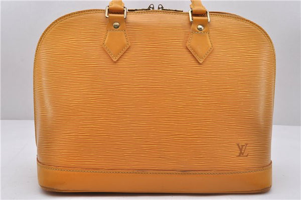 Authentic Louis Vuitton Epi Alma PM Hand Bag Yellow M52149 LV 3850D