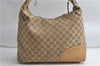 Auth GUCCI Web Sherry Line Horsebit Shoulder Tote GG Canvas Leather Brown 3853D