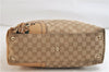 Auth GUCCI Web Sherry Line Horsebit Shoulder Tote GG Canvas Leather Brown 3853D