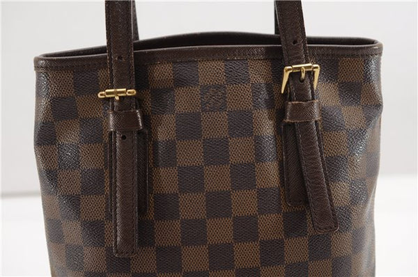 Authentic Louis Vuitton Damier Marais Bucket Shoulder Tote Bag N42240 LV 3853F