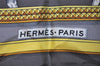 Authentic HERMES Carre 90 Scarf "GRAND APPARAT" Silk Gray 3854I