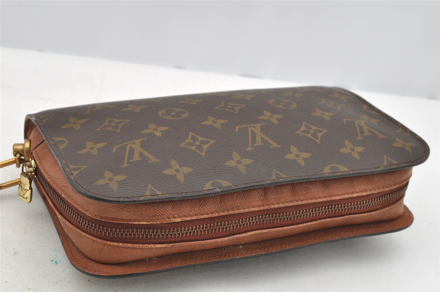 Authentic Louis Vuitton Monogram Orsay Clutch Hand Bag Purse M51790 LV 3855I