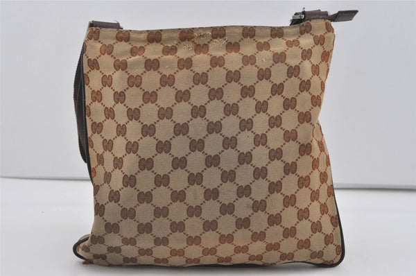 Authentic GUCCI Shoulder Cross Body Bag GG Canvas Leather 132907 Brown 3856I