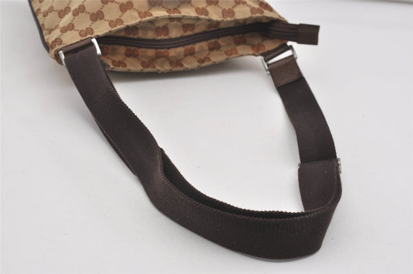Authentic GUCCI Shoulder Cross Body Bag GG Canvas Leather 132907 Brown 3856I
