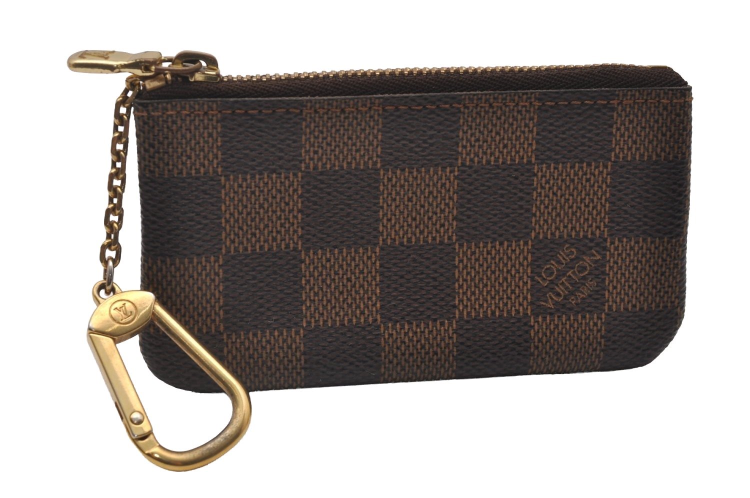 Authentic Louis Vuitton Damier Pochette Cles Coin Purse Case N62658 LV 3858I