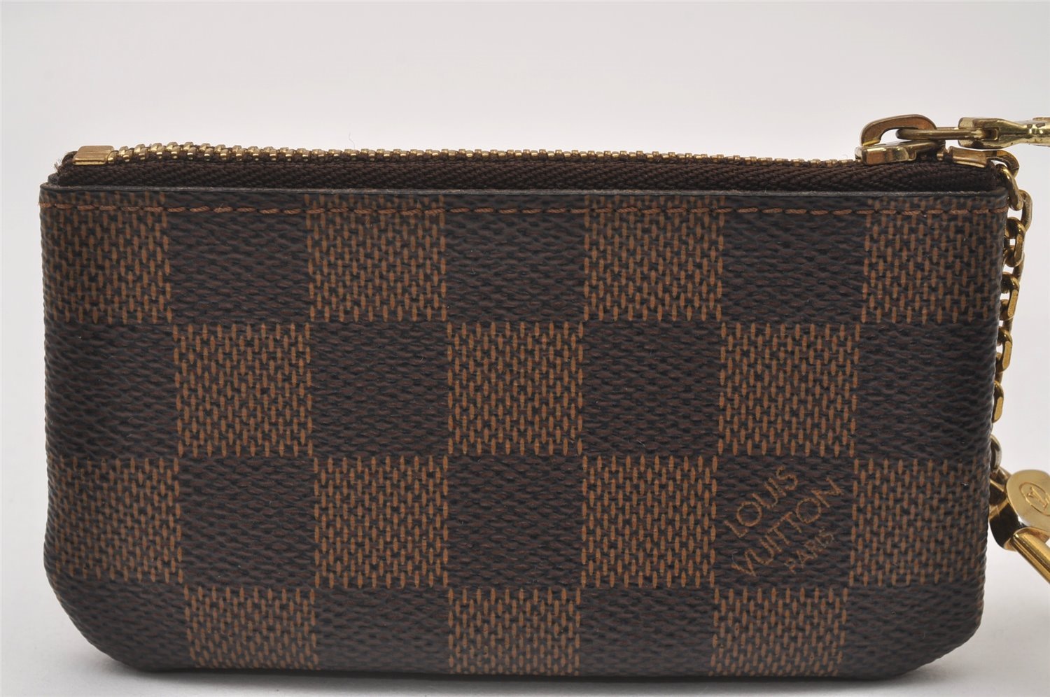 Authentic Louis Vuitton Damier Pochette Cles Coin Purse Case N62658 LV 3858I