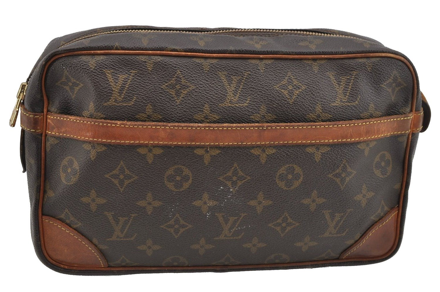 Authentic Louis Vuitton Monogram Compiegne 28 Clutch Hand Bag M51845 LV 3859I