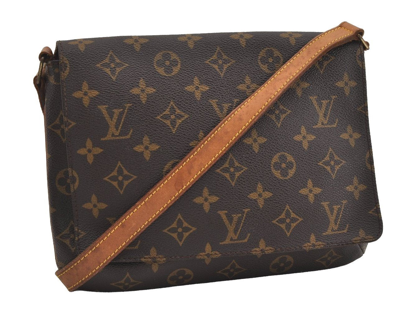 Authentic Louis Vuitton Monogram Musette Tango Shoulder Bag M51257 LV 3861I
