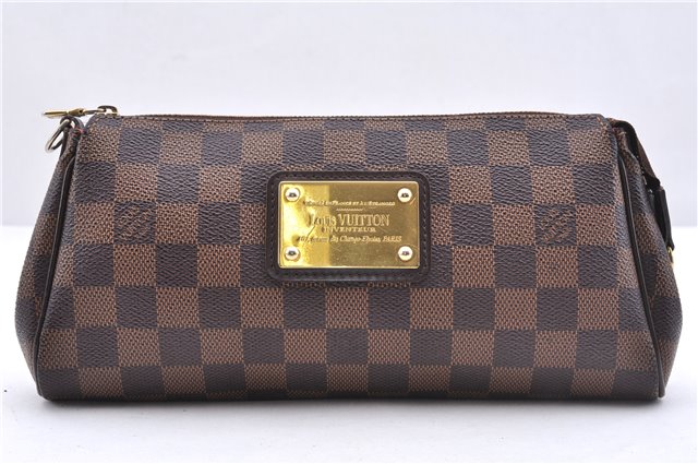 Authentic Louis Vuitton Damier Eva Accessories Pouch Hand Bag N55213 LV 3864E