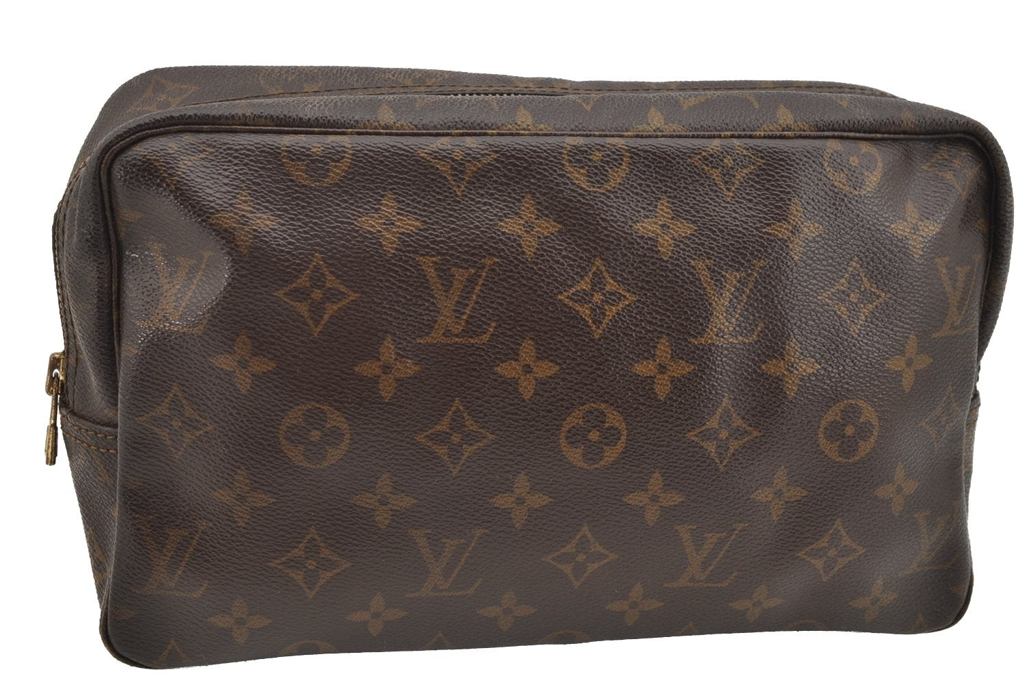 Auth Louis Vuitton Monogram Trousse Toilette 28 Clutch Hand Bag M47522 LV 3864I