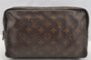 Auth Louis Vuitton Monogram Trousse Toilette 28 Clutch Hand Bag M47522 LV 3864I
