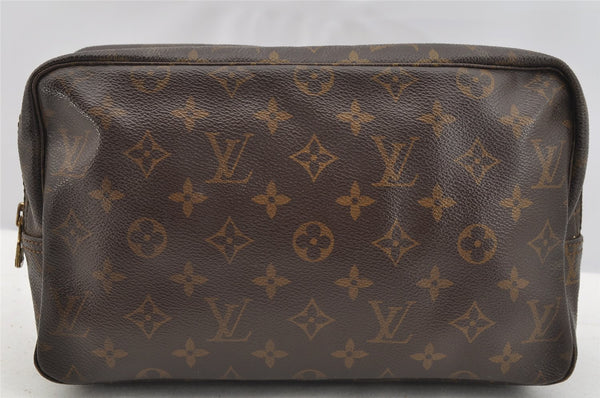 Auth Louis Vuitton Monogram Trousse Toilette 28 Clutch Hand Bag M47522 LV 3864I