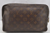 Auth Louis Vuitton Monogram Trousse Toilette 28 Clutch Hand Bag M47522 LV 3864I