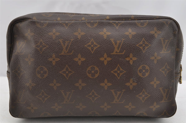 Auth Louis Vuitton Monogram Trousse Toilette 28 Clutch Hand Bag M47522 LV 3864I
