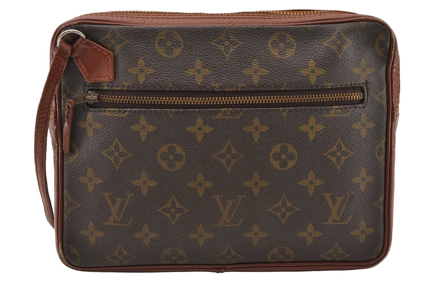 Authentic Louis Vuitton Monogram Pochette Sport Clutch Hand Bag Old Model 3865I