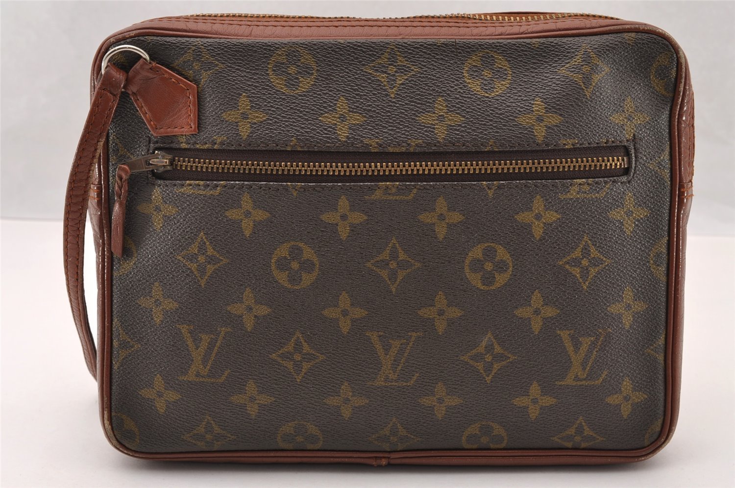 Authentic Louis Vuitton Monogram Pochette Sport Clutch Hand Bag Old Model 3865I