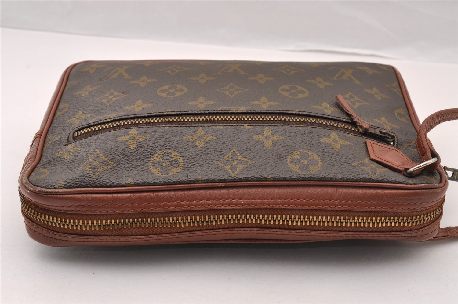 Authentic Louis Vuitton Monogram Pochette Sport Clutch Hand Bag Old Model 3865I