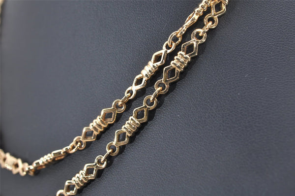 Authentic Christian Dior Vintage Gold Tone Chain Pendant Necklace CD 3867I