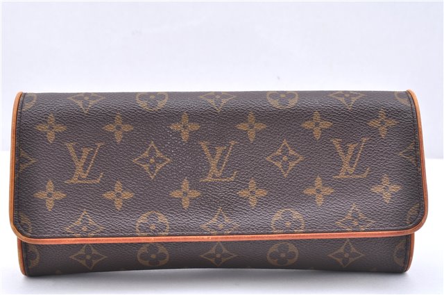 Authentic Louis Vuitton Monogram Pochette Twin GM Shoulder Bag M51852 LV 3868E