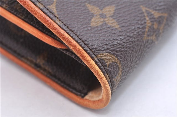 Authentic Louis Vuitton Monogram Pochette Twin GM Shoulder Bag M51852 LV 3868E